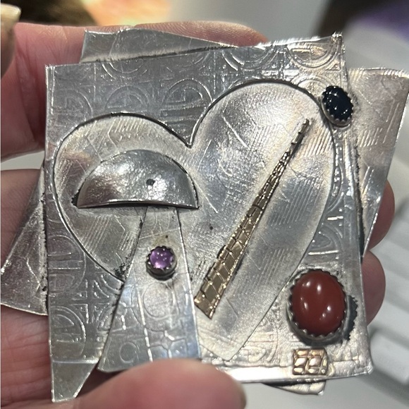 Sterling Silver Artisan Brooch-Pin - Picture 3 of 4